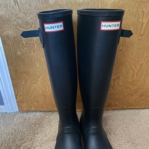WMNS HUNTER ORIGINAL TALL RAIN BOOTS - BLK - SIZE 9 (NO BOX)